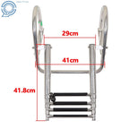 4-Step Stainless Steel Pontoon Boat Ladder with Pedal Hand Railing