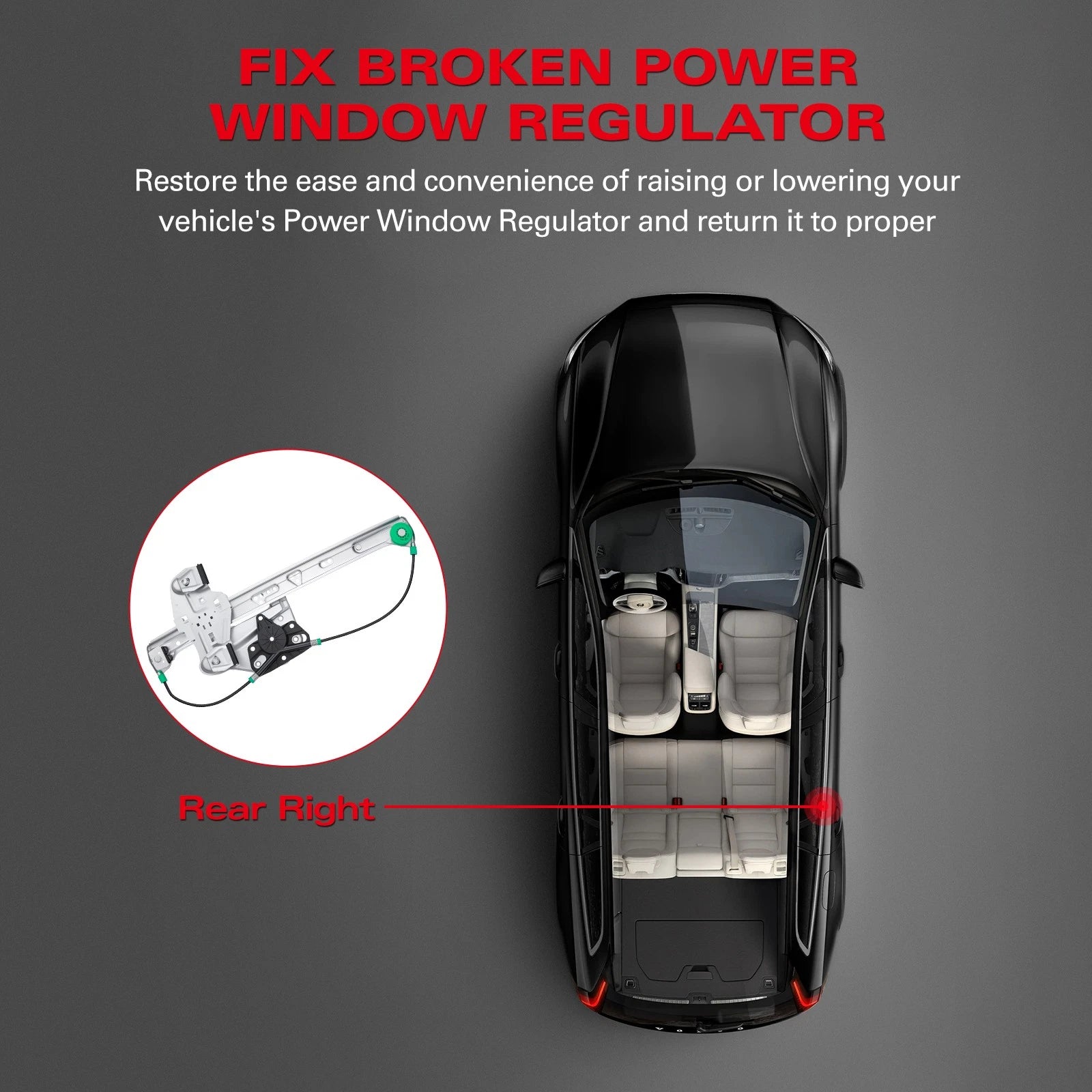 Front Left Power Window Regulator for Land Rover Discovery L462 (2017–2020)