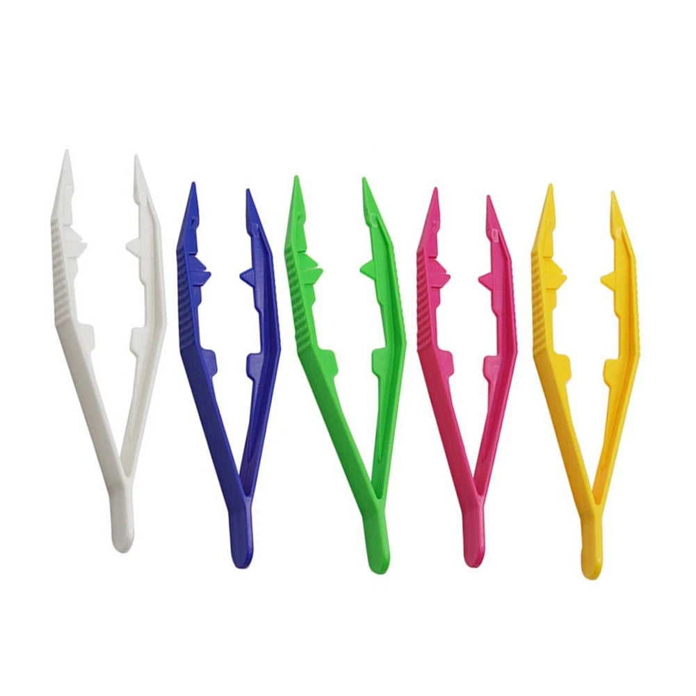 Set of 4 Plastic Clip Tweezers for Crafts and Bead Collections