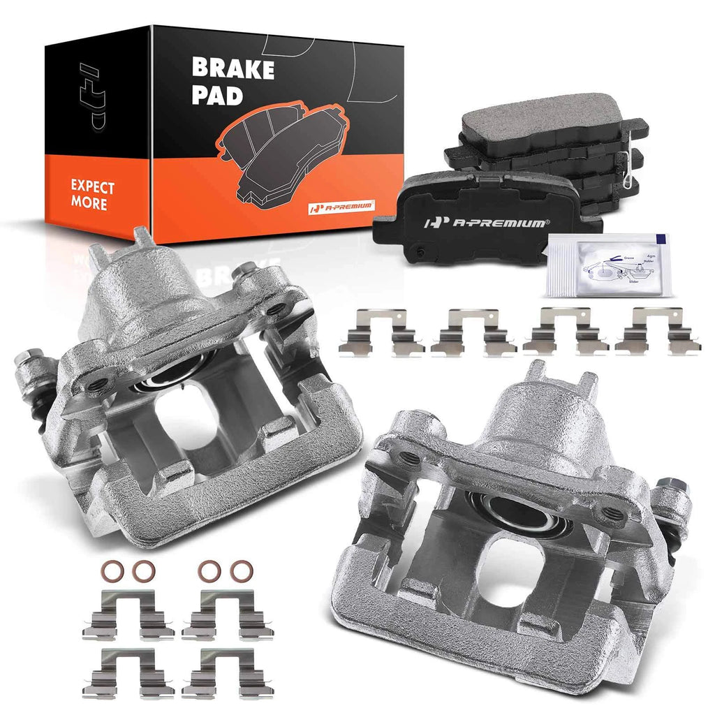 Set of 6 Rear Brake Calipers and Pads for Honda Pilot (2003–2008) Acura MDX