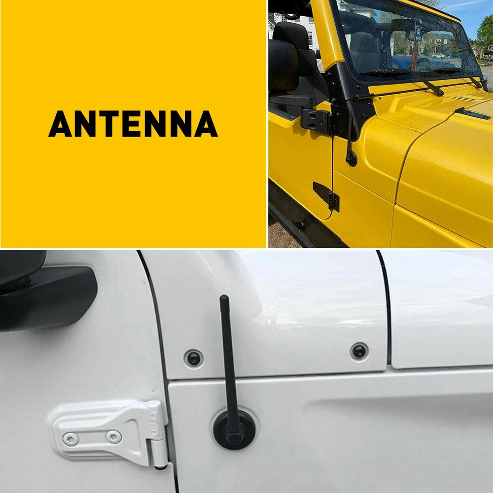 7" Aluminum Alloy Carbon Fiber FM AM Radio Antenna for Universal Vehicles