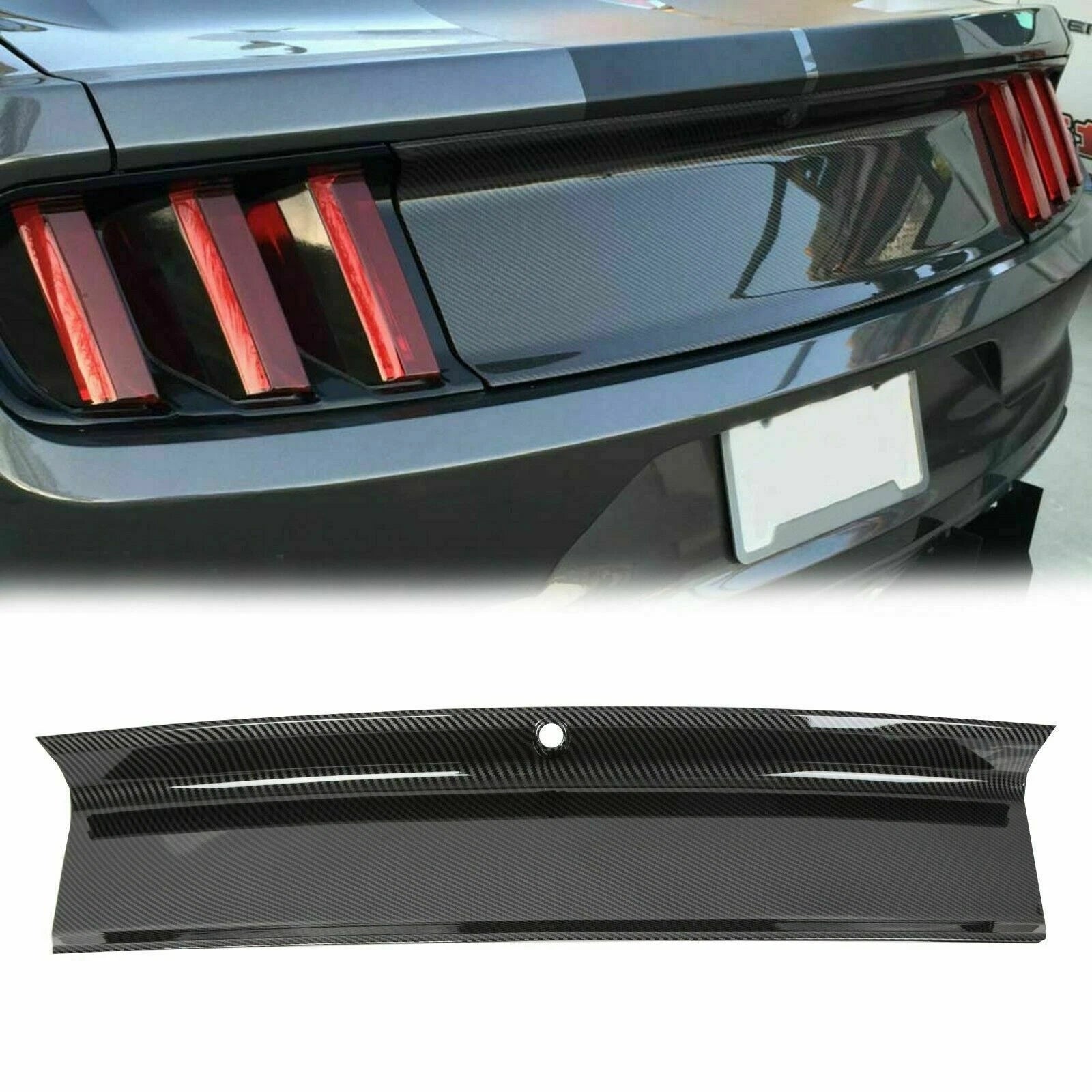 Carbon Fiber Look Trunk Panel for Ford Mustang (2015–2023)
