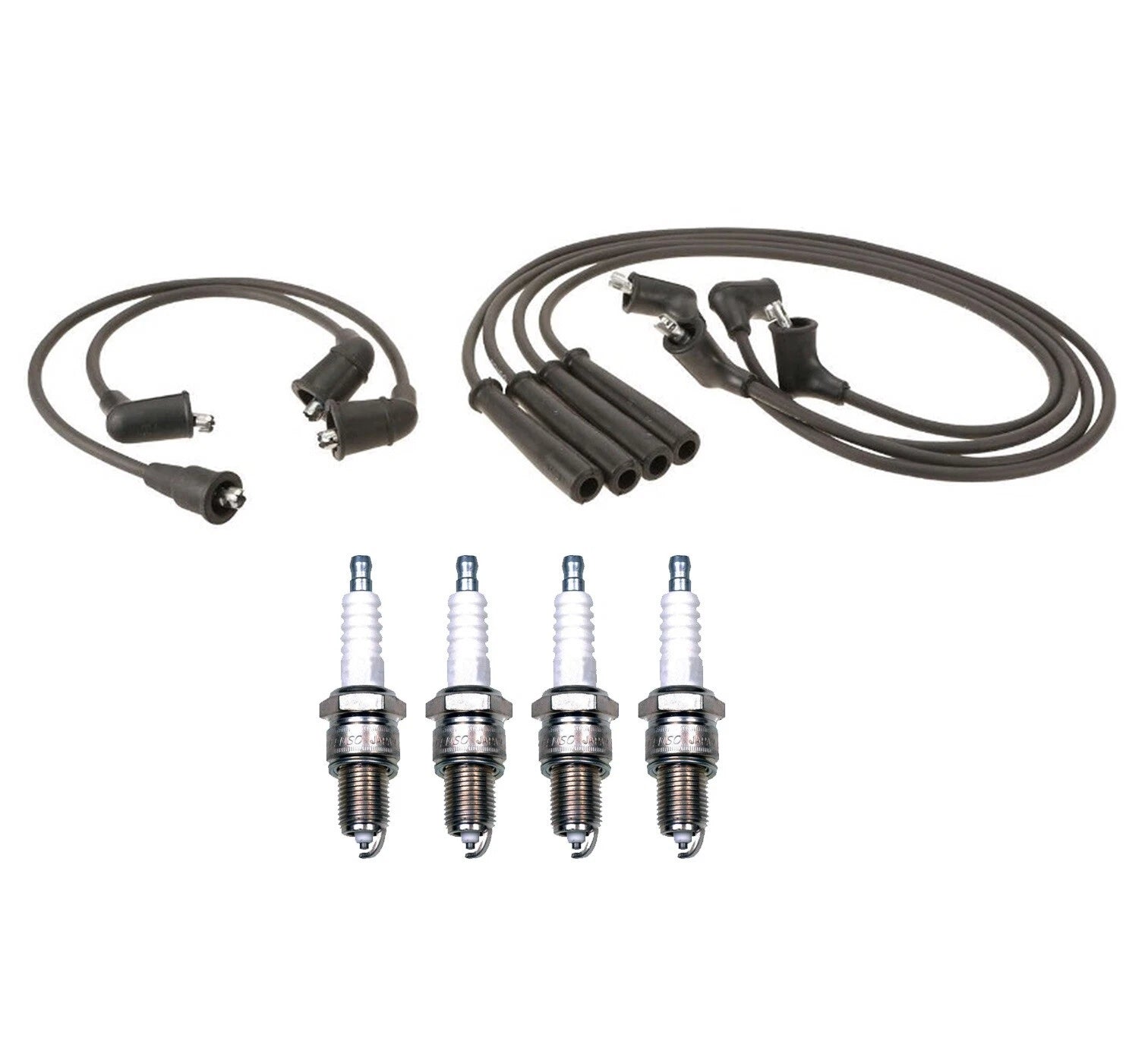Denso 7mm Wire Set & 4 U-Groove Spark Plugs for 2.6L L4 (0.044)