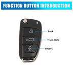 Key Fob Shell Case for Audi A3 A4 A6 Q7 TT (3 Button)