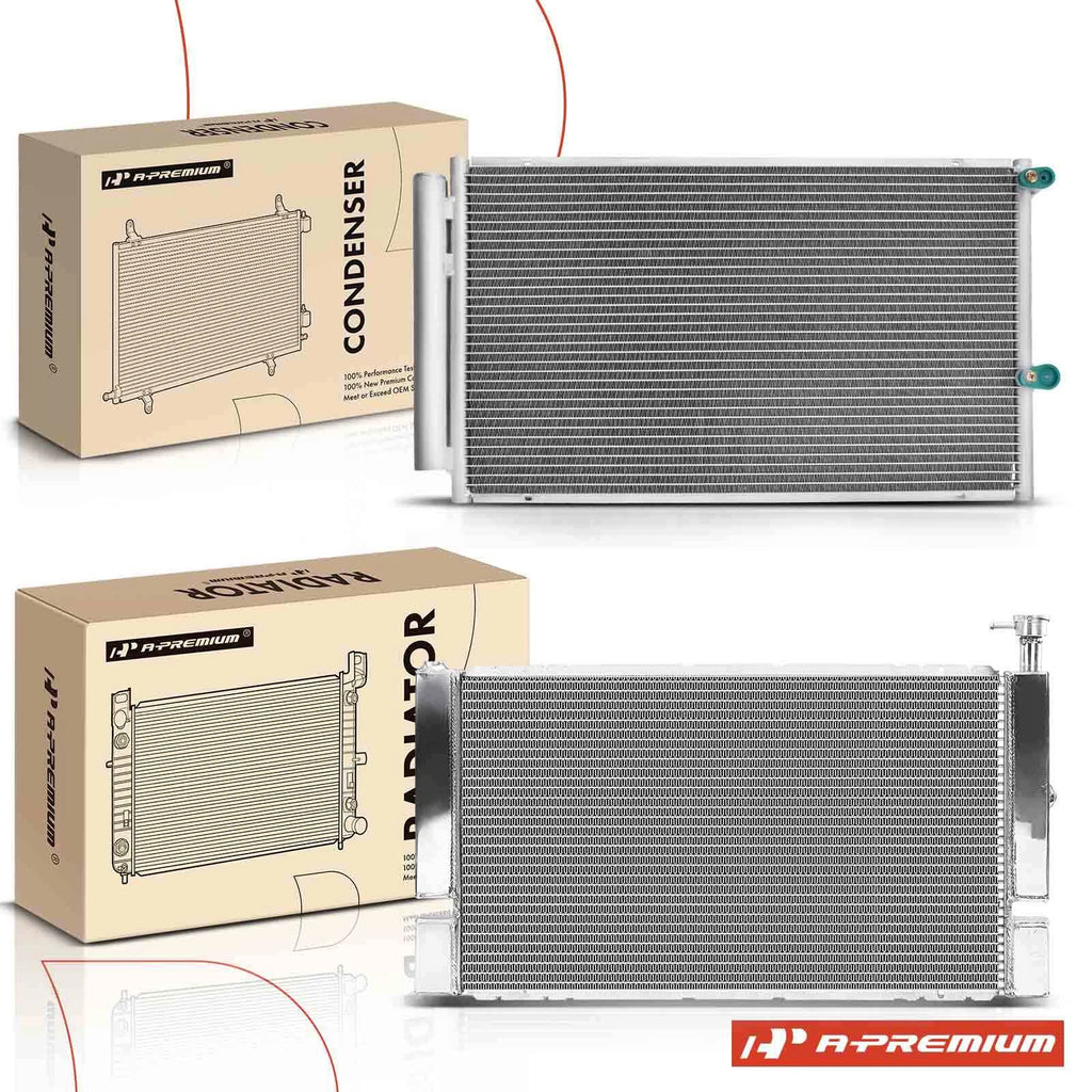 Aluminum Radiator & A/C Condenser w/ Drier for Toyota Prius (2004â2009)