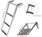 Folding Boat Ladder for Telescoping Swim Boats with Built-in Handle