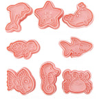 Set of 8 Marine Animal Cookie Cutters for Baking