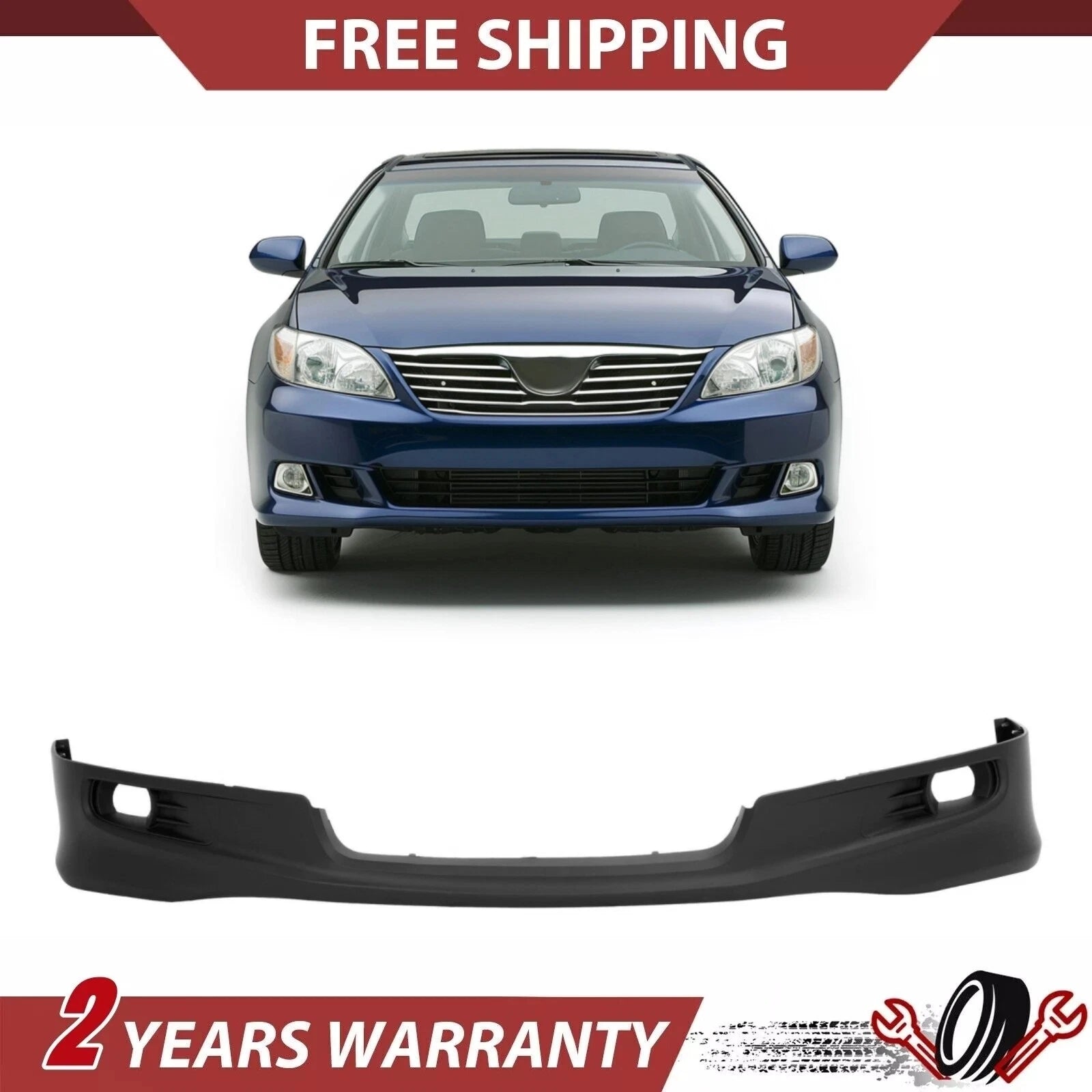 Front Bumper Valance Spoiler for Toyota Camry SE (2007) with Fog Light Holes