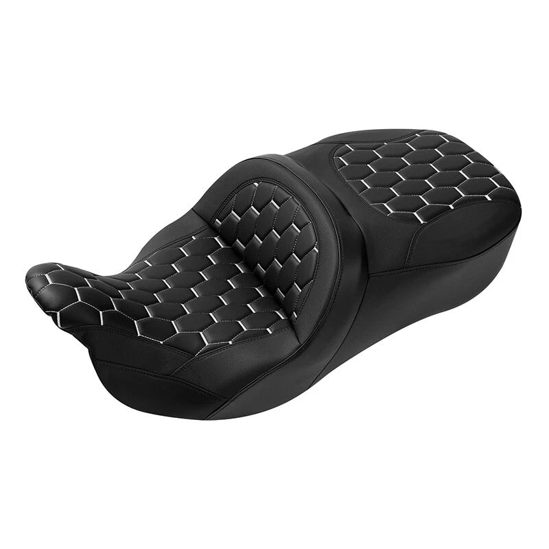 Driver Passenger Seat for Harley Touring Street Glide (2009–2023) Black White