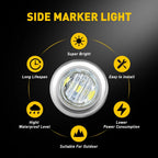 20x 3/4" Round White LED Side Marker Light for Truck Trailer (USP)