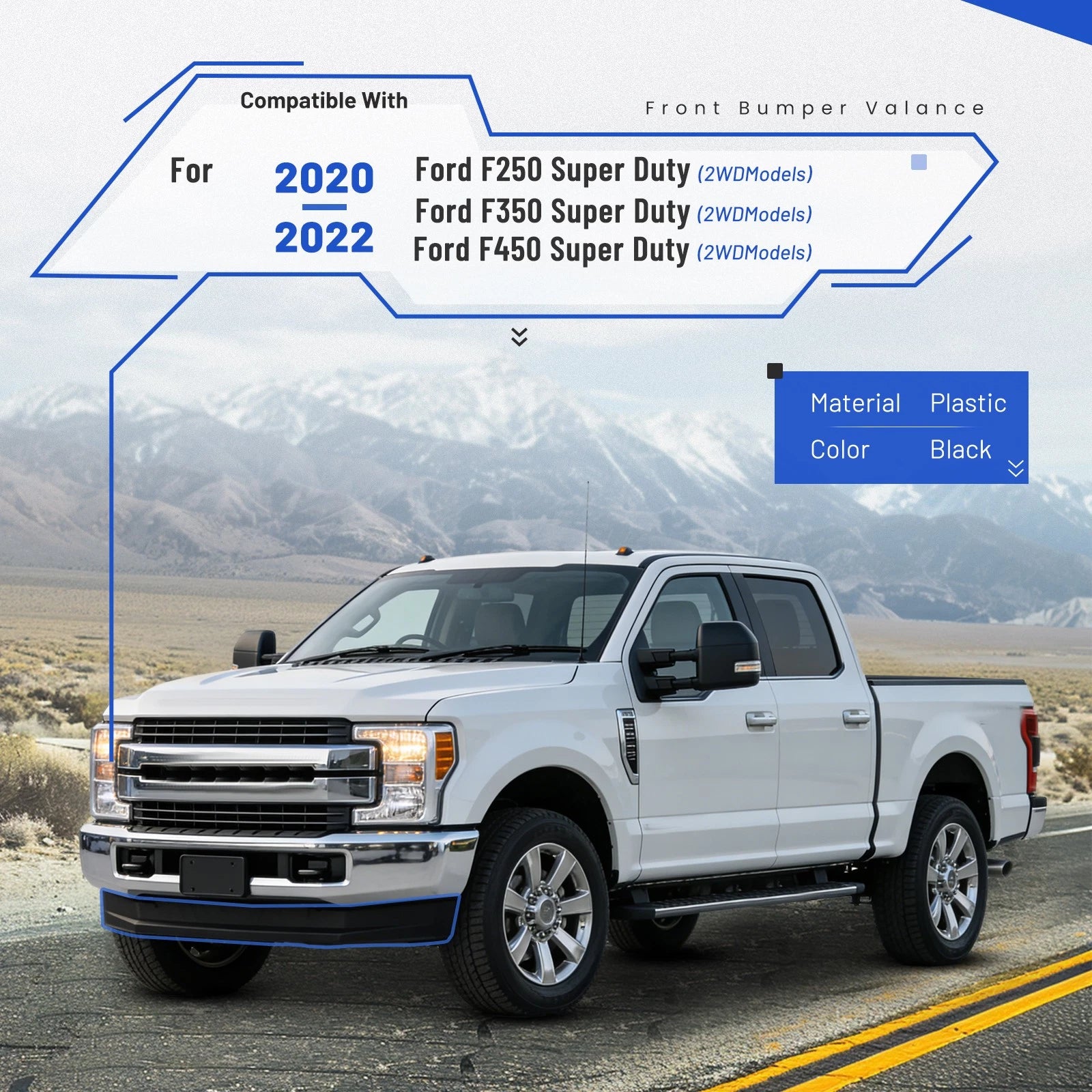Lower Valance Panel Deflector for Ford Super Duty F250 F350 F450 2020-2022