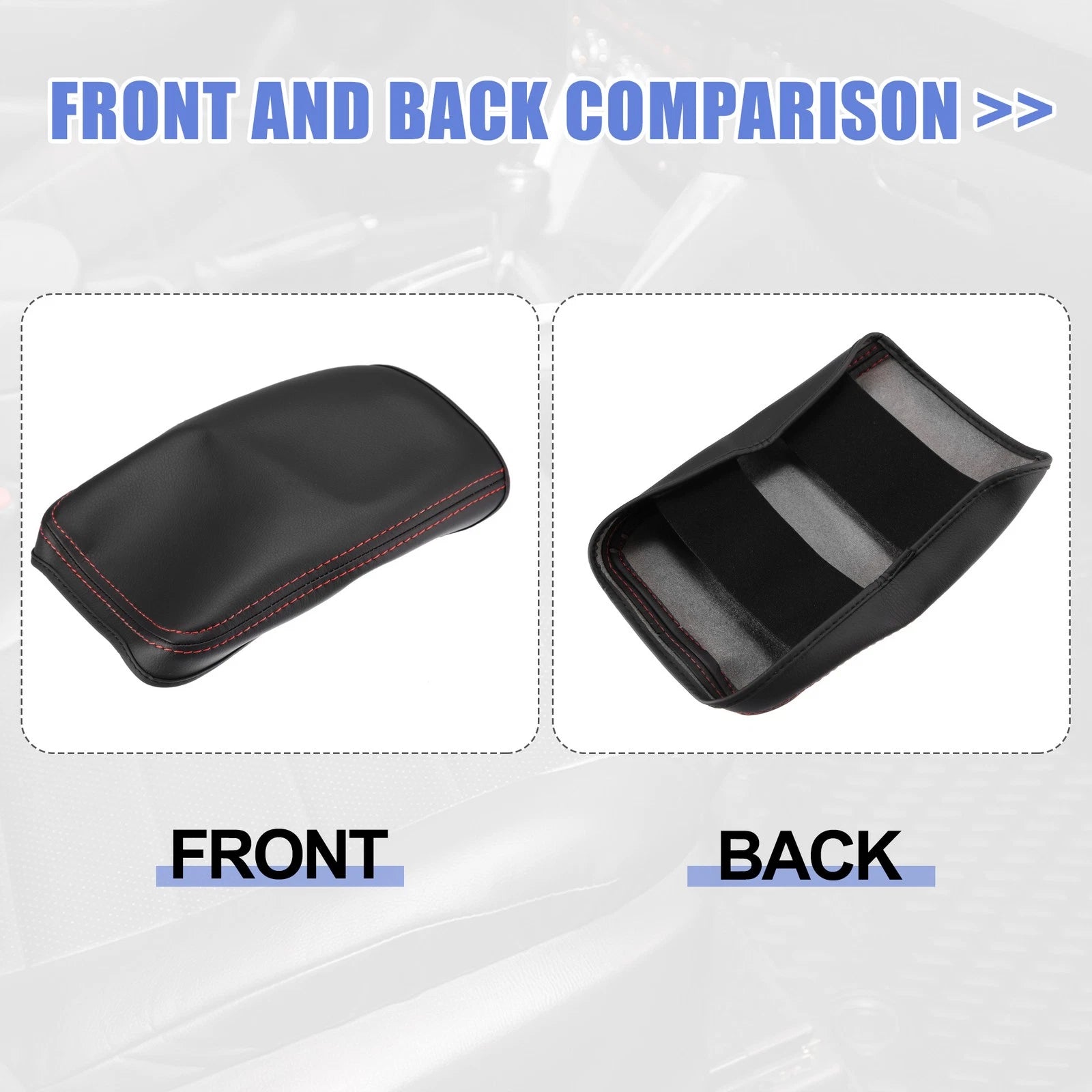Center Console Cover Pad for Audi A4 B9 (2017–2020) Red Stitches