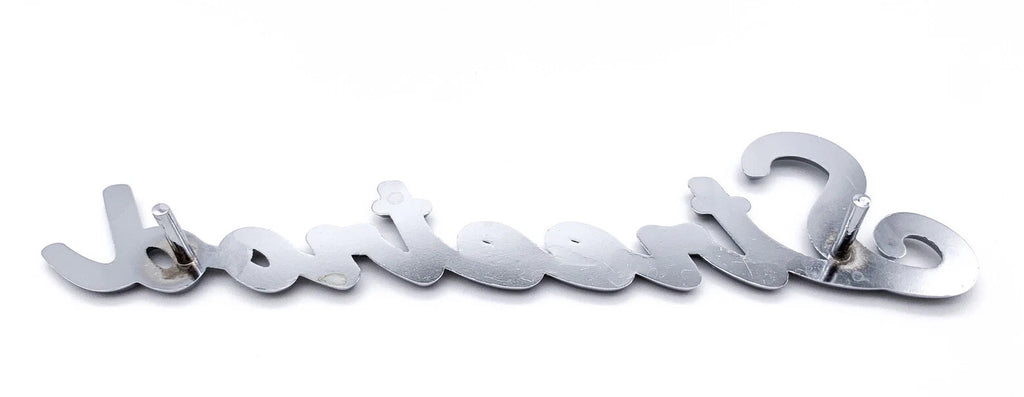 Universal Streetrod Chrome Script Emblem with Clips for Hot Rods (—)