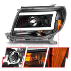 Projector Headlight Set Black Clear Lens Replacement for Toyota Tacoma (2005–2015)
