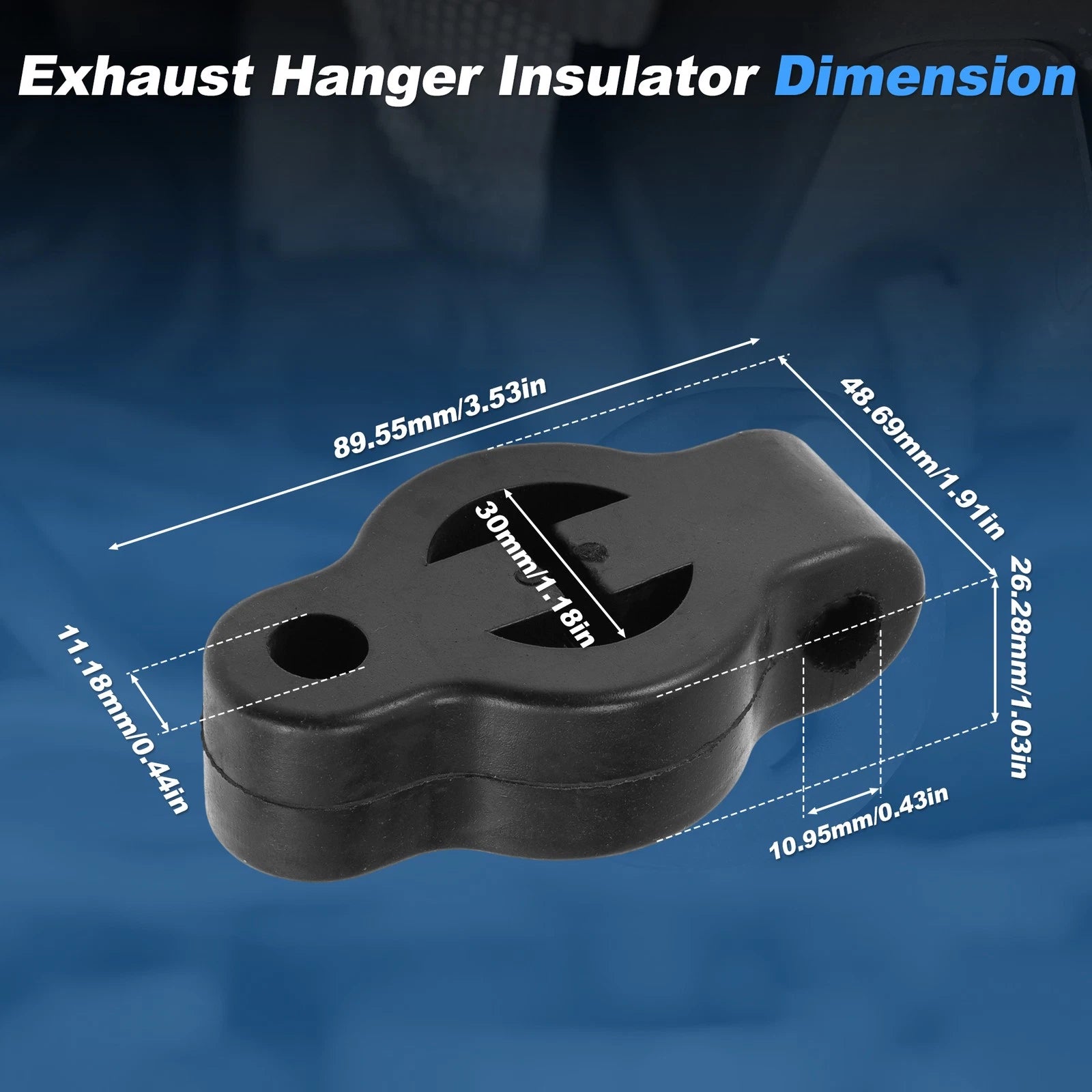 Set of 4 Rubber Muffler Hangers for Hyundai H100 Bus (1995–2004) 28599M2000