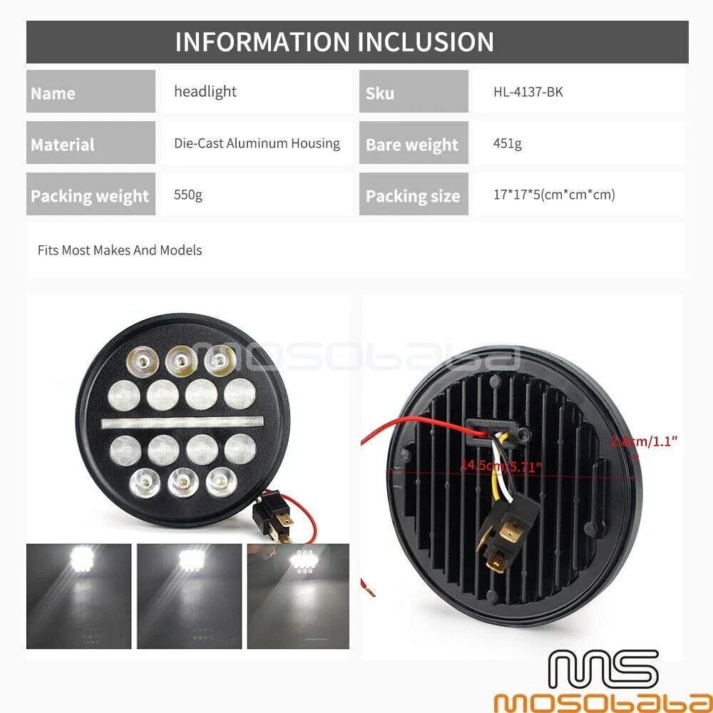 5.75'' LED Headlight for Harley Low Rider FXRS Road King FLHR Softail (1984-2023)