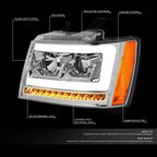 LED Tube Chasing Projector Headlight Lamps for Tahoe Suburban (2007–2014)