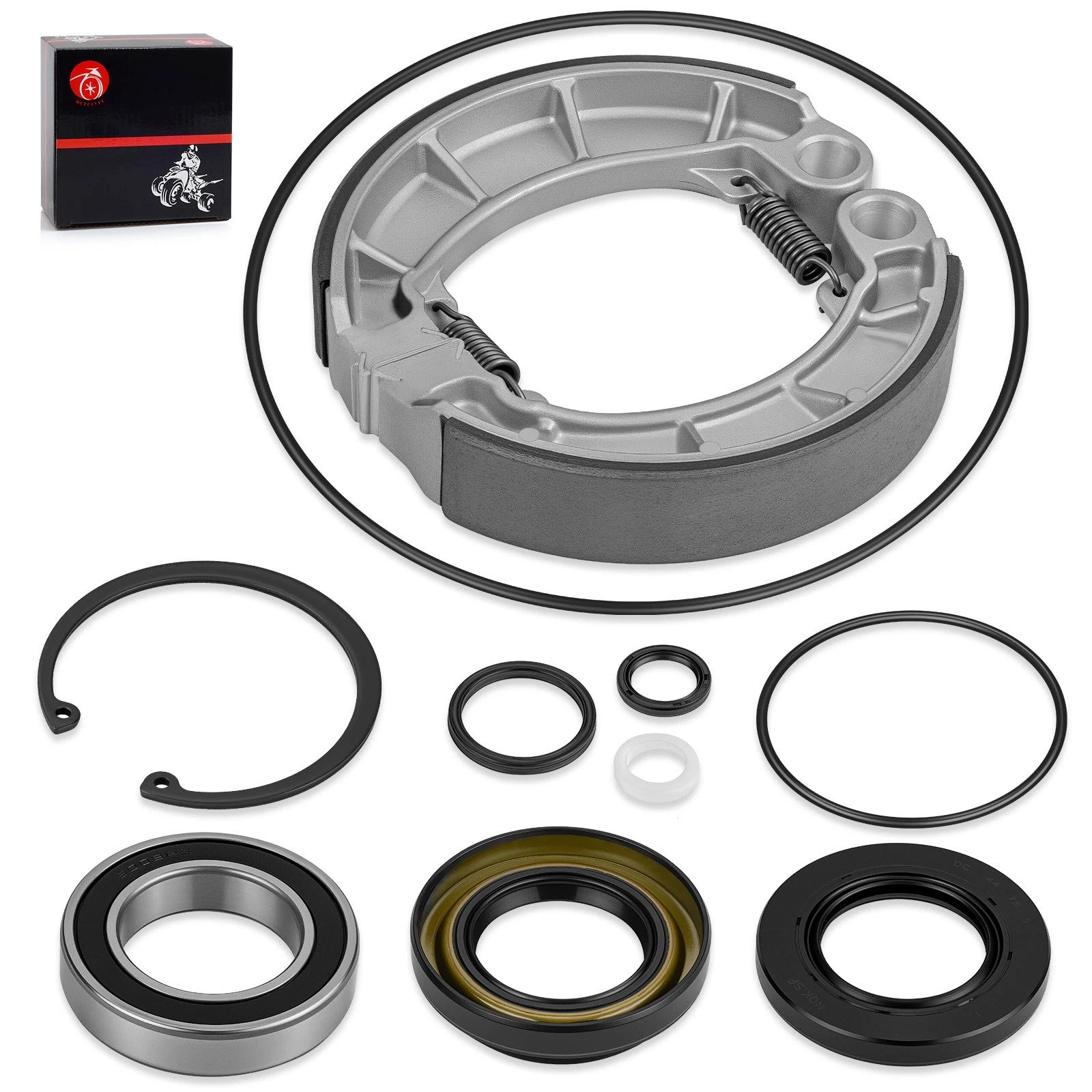 Set of 4 Rear Brake Drum Bearing Seals Shoes for Honda Rancher 420 (2007–2023)
