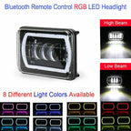 4x6" H4 RGB Headlights for Ford Chevrolet Silverado