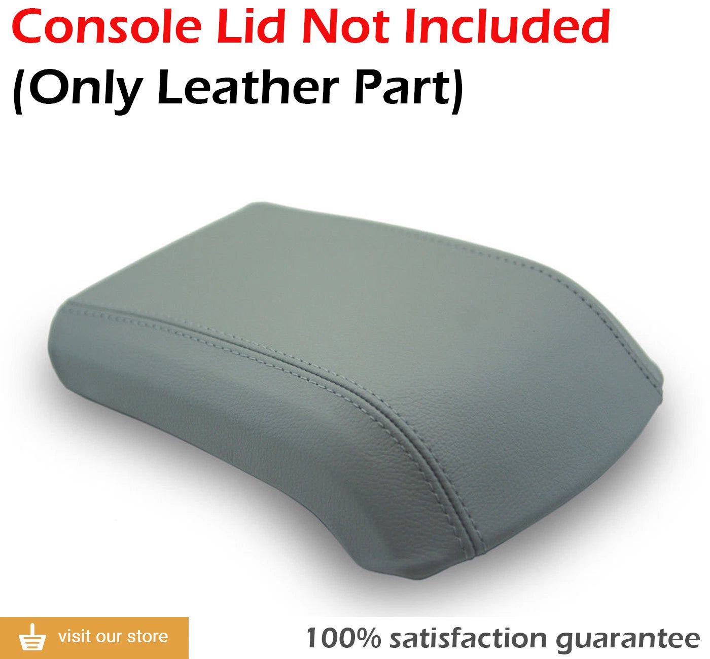 Center Console Armrest Cover for Ford Escape (2013–2016) Gray Leather