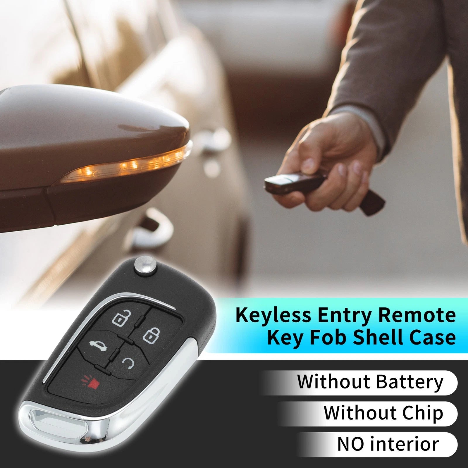 5X Key Fob Shell Case for Chevrolet Camaro Equinox (2010–2019)