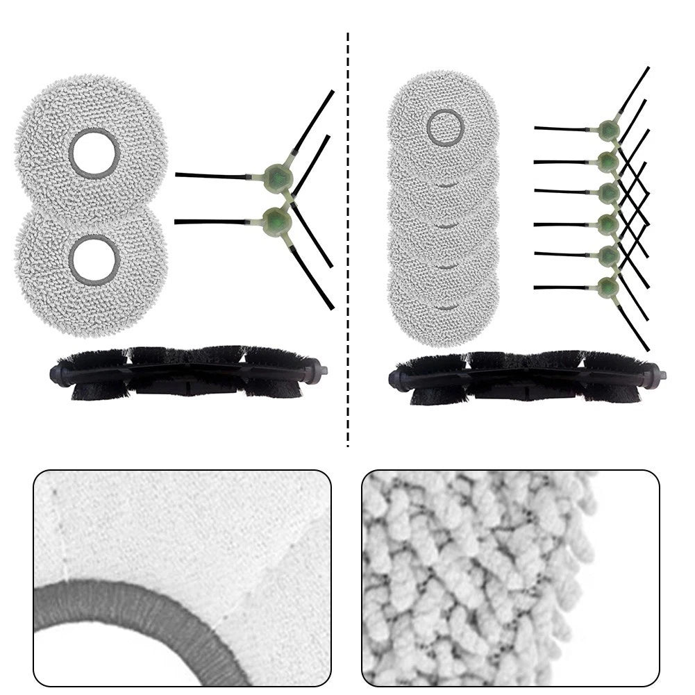 Side Brush & Main Brush Mop Pads Set for Neatsvor U1 Plus (2021–2023)