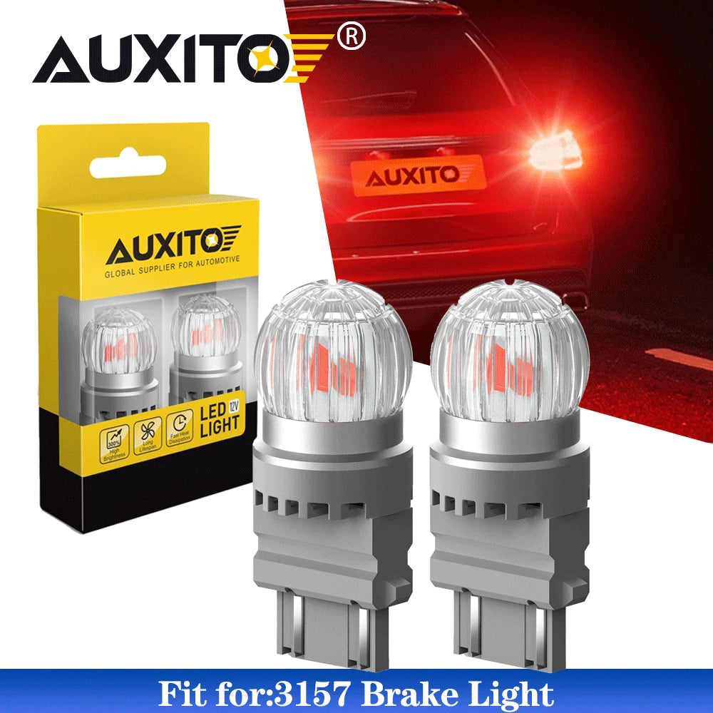 2pc 3157 3457 Red LED Tail Brake Stop Light Bulb for Ford F-150/Ram 1500
