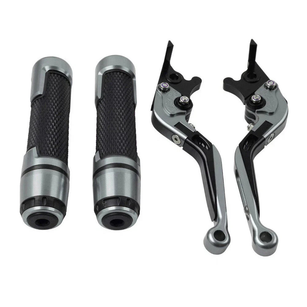 Titanium Extendable Brake Clutch Levers & Handlebar Grips for Kawasaki ZX636R (2003-2006)