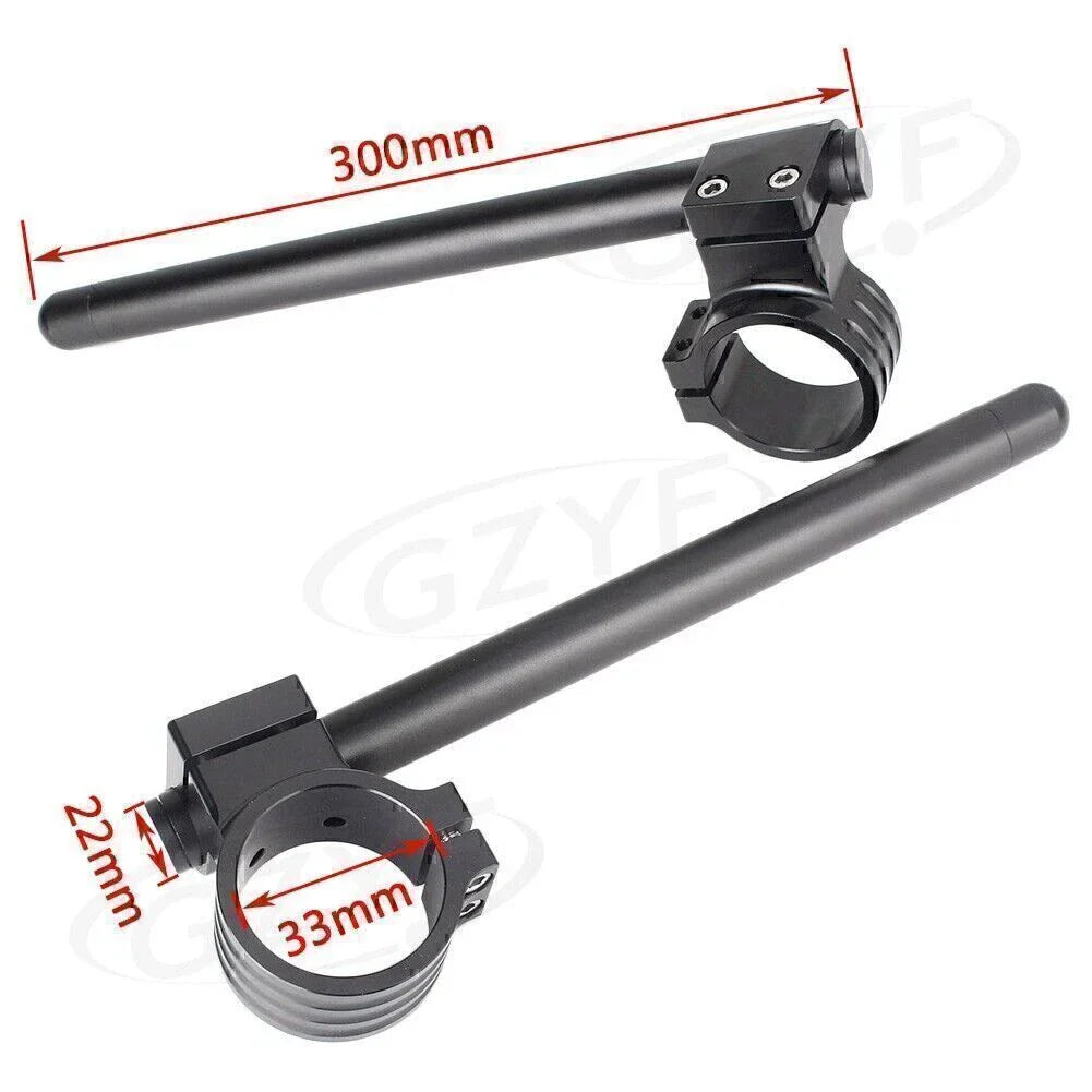 33mm Clip On Handlebar Fork Tubes - Universal for Moto