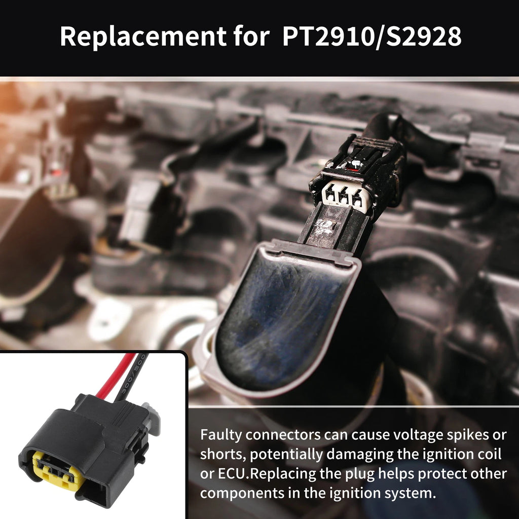 2X Ignition Coil Connector Plug for Kia Forte 1.8L 2.0L (2014–2015) No.PT2910/S2928