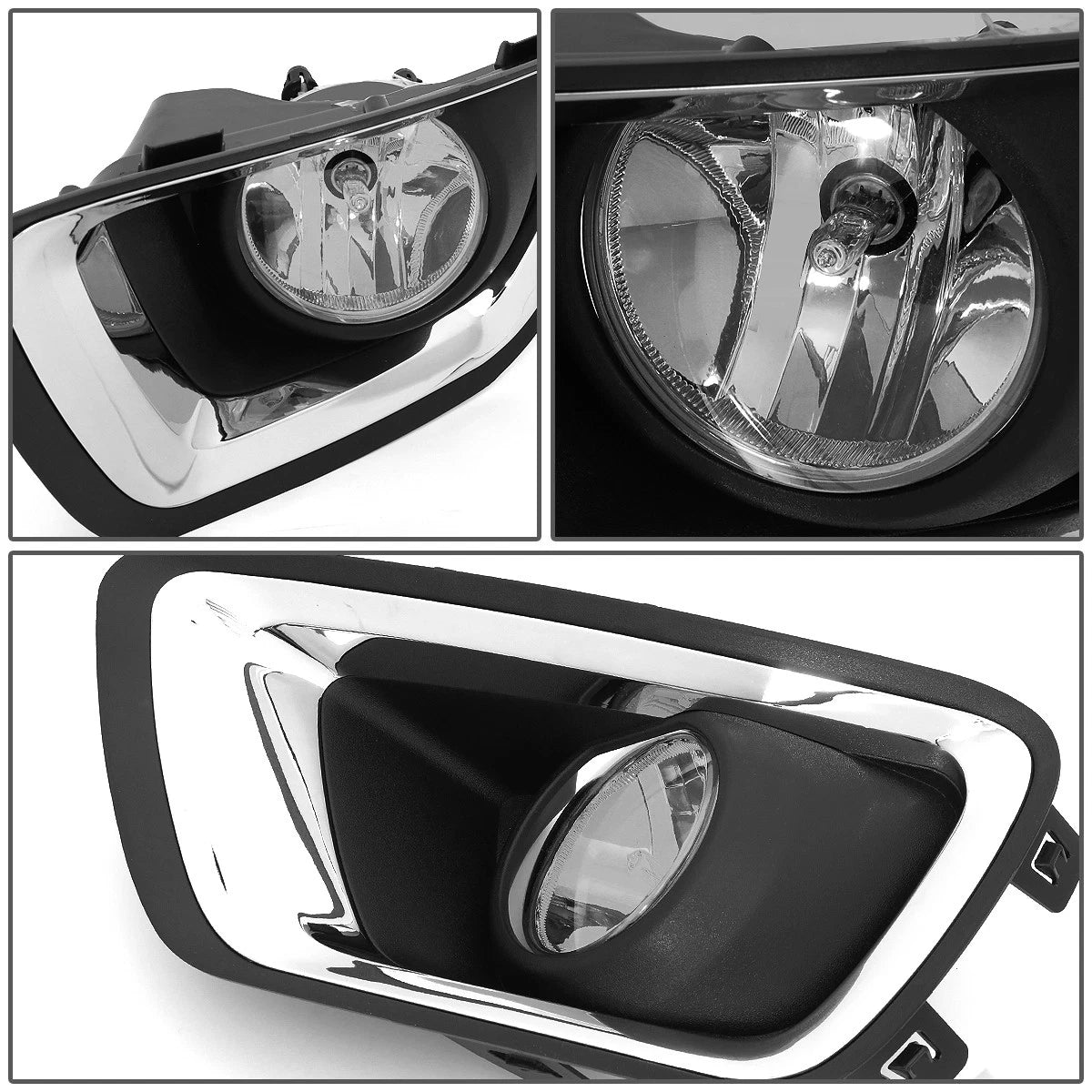 Pair Fog Light Lamps for Chevy Colorado (2015–2019) w/ Switch & Chrome Trim