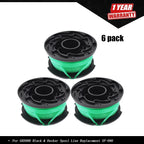 6 Pack Trimmer Spool Line for Black & Decker SF-080 (Auto Feed)