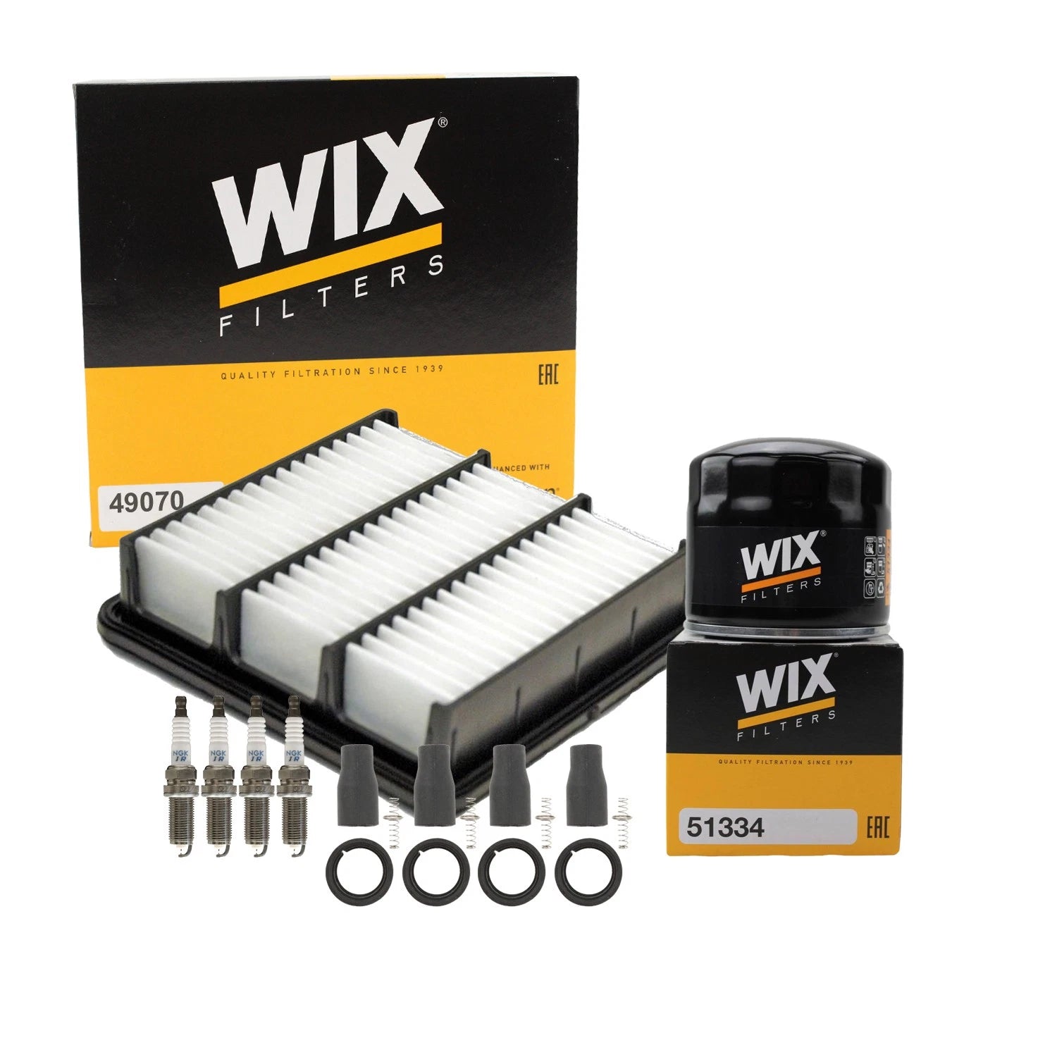 Wix Tune Up Kit & NGK Spark Plug Coil Boot for Kia Forte (2010–2013)