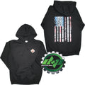 Black Hoodie Sweatshirt for International Truck (Diesel, American Flag)