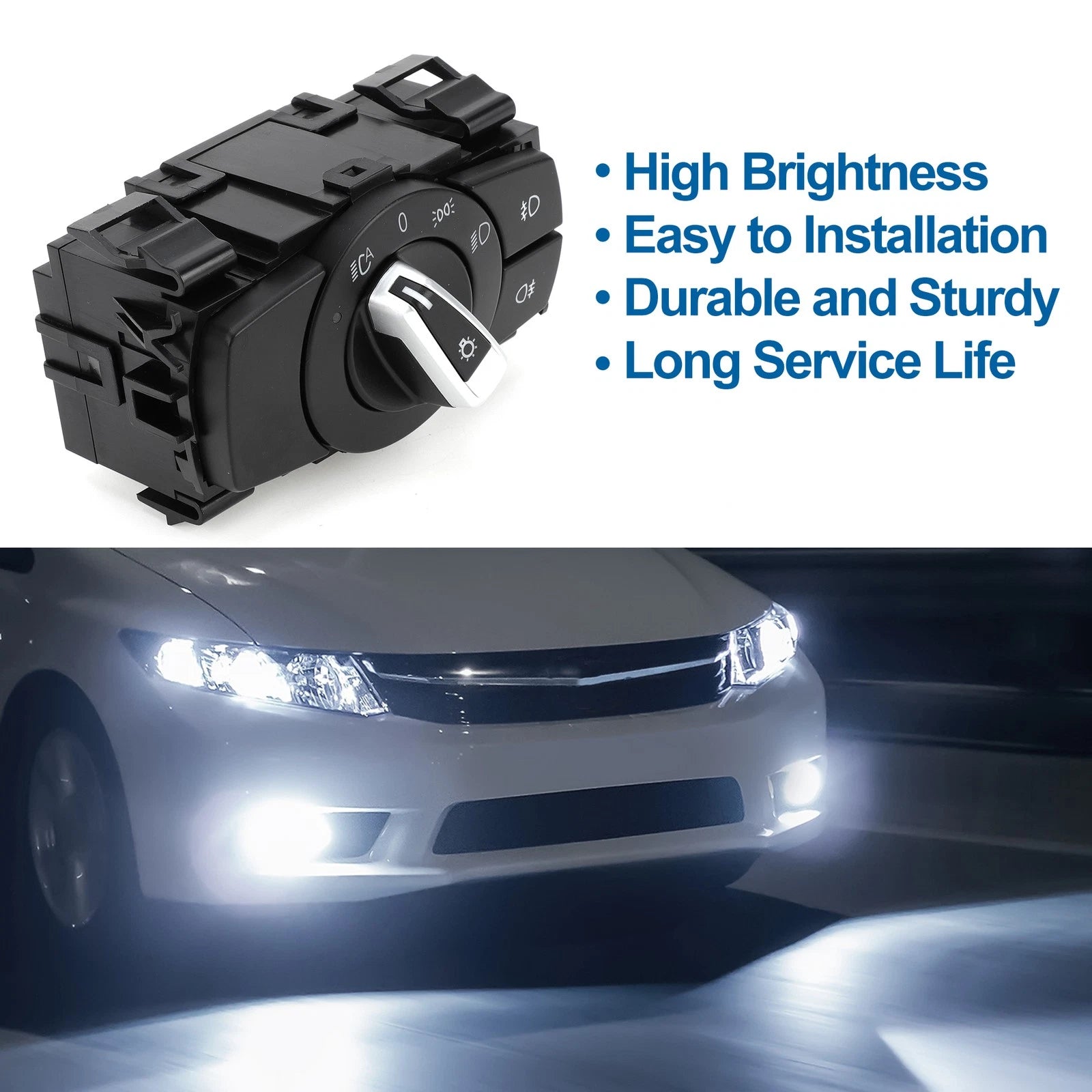 Headlight Switch No. 61319169404 for BMW 325i 335i (2008–2011) Plastic Black