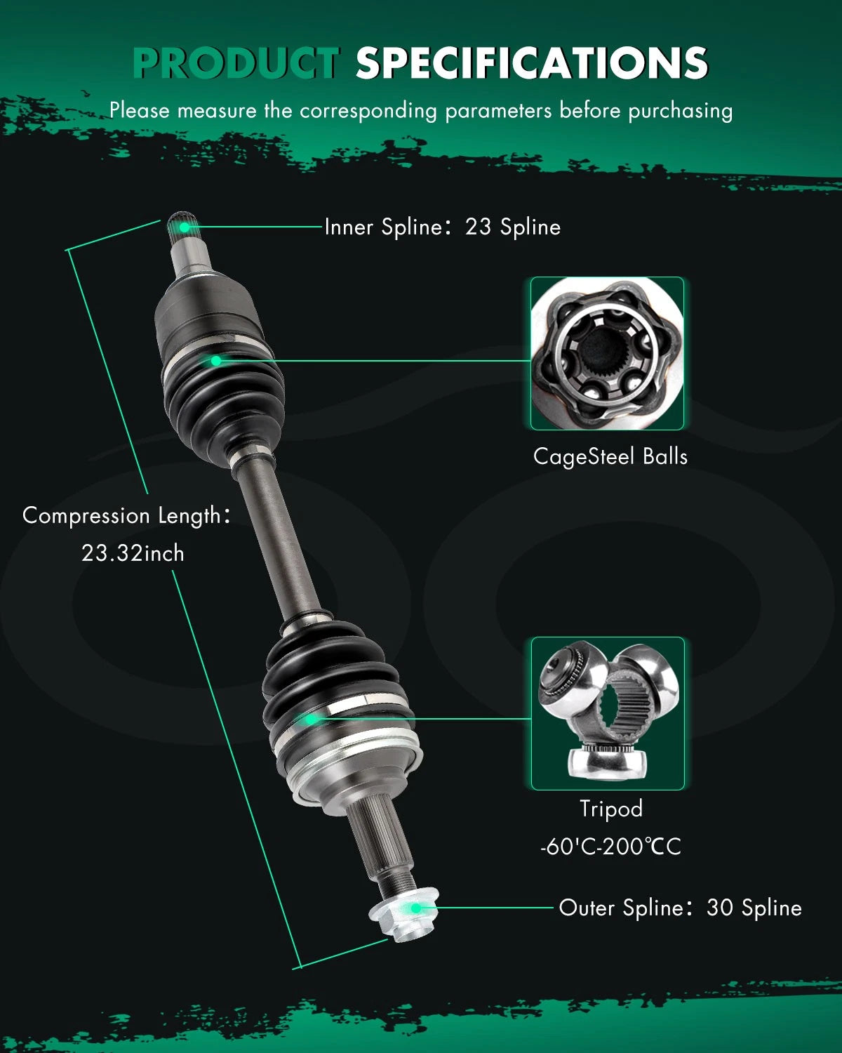 AWD Front Left CV Axle Assembly for Lexus IS250 (2006–2010)
