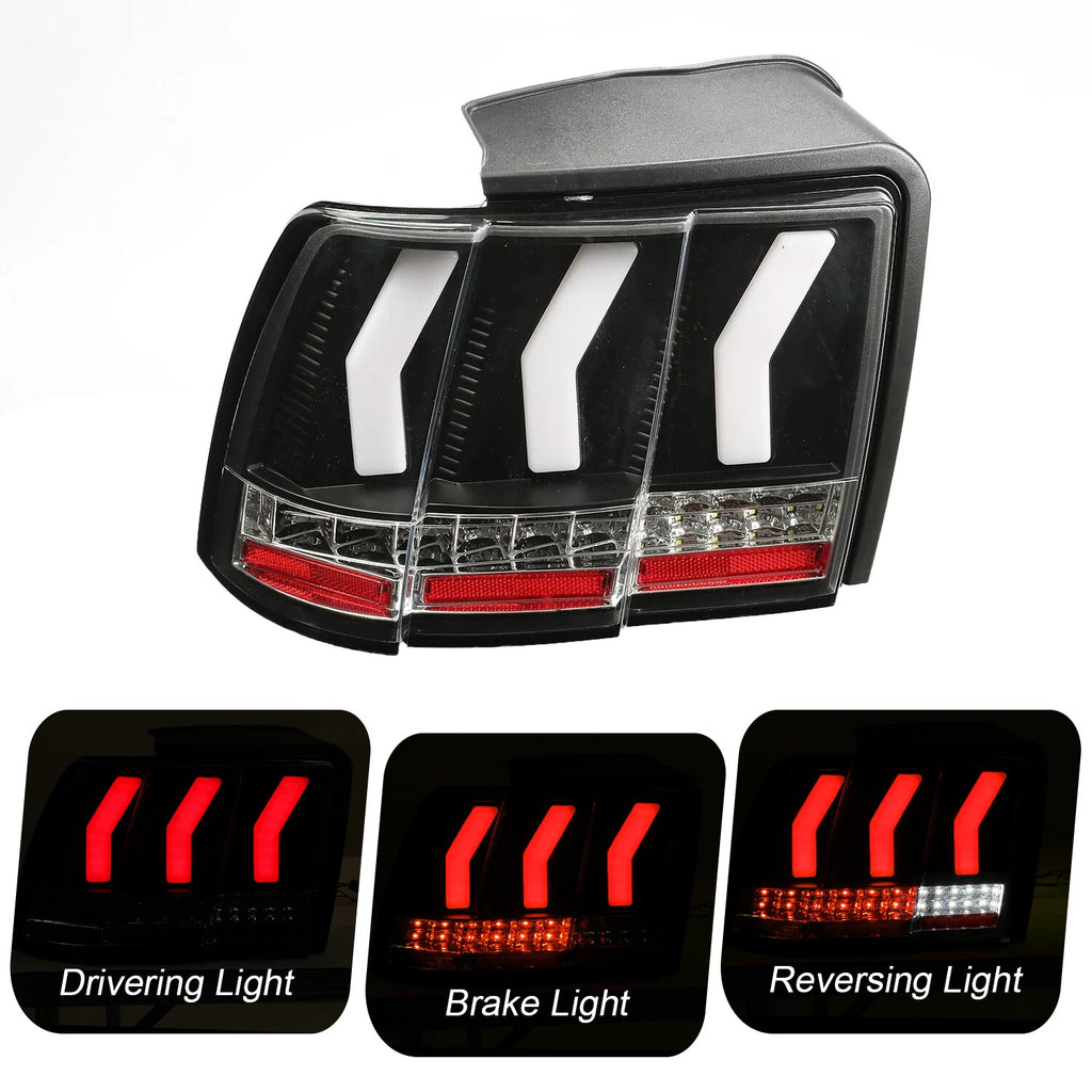 LED Tail Lights for Ford Mustang (1999-2004) Sequential Signal Black