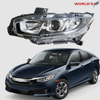 Halogen Chrome Projector Headlight for Honda Civic (2016–2018)