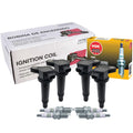 Set of 4 Ignition Coils & Spark Plugs for Hyundai Kia L4 (Hitachi, NGK)