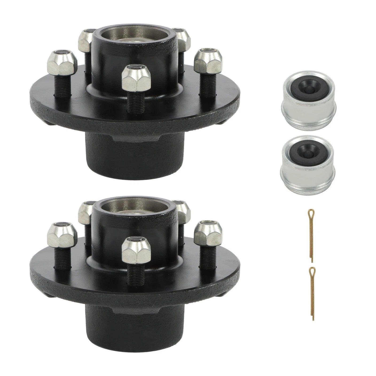 2X Pre-Assembled 5-4.5" Trailer Hub Kit for 3500 lb Trailer Axle (Year Range)