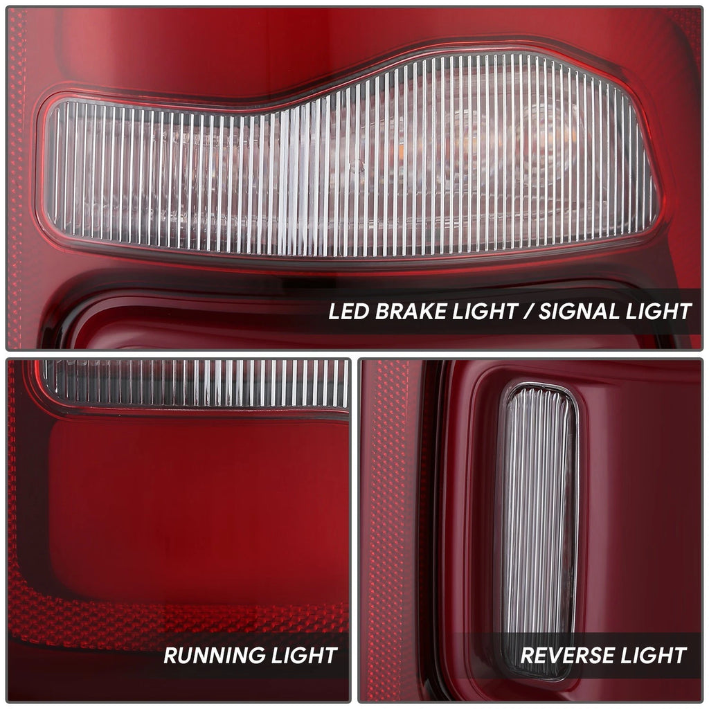 Right Side Tail Light Assembly for Ram 1500 (2019–2024) Chrome Red LED