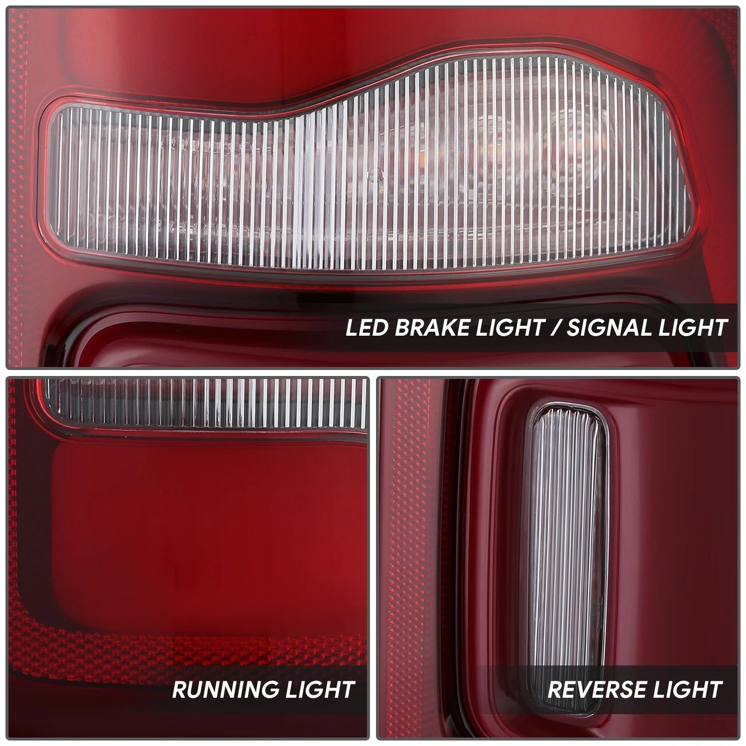Right Side Tail Light Assembly for Ram 1500 (2019–2024) Chrome Red LED