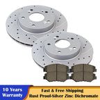 Front Slotted Rotors and Brake Pads Kit for Honda Civic (2006–2011)