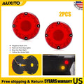 2pc 7" Round Red 36-LED Tail Light for School Bus Transit Vehicles (H)