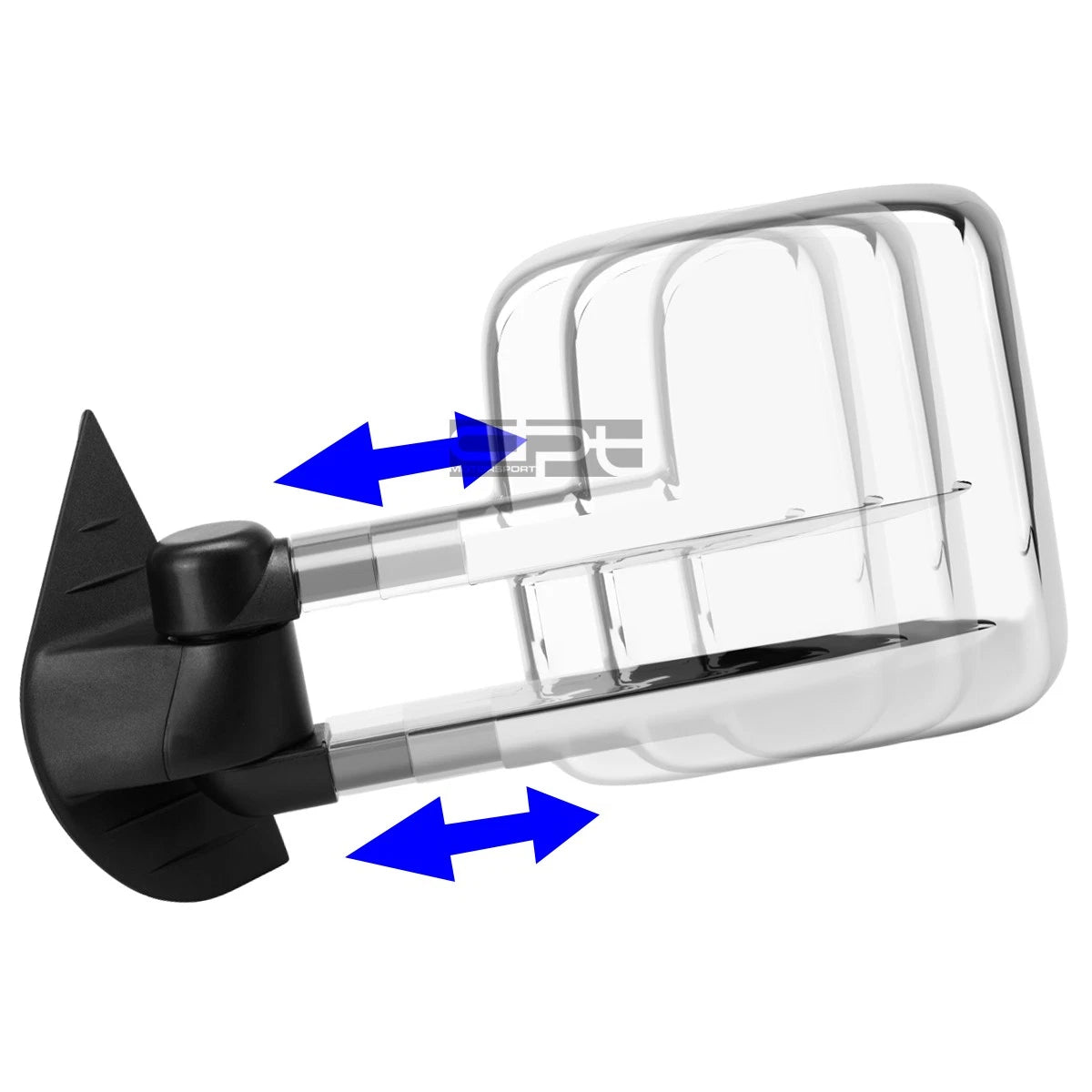 Set of 2 Extendable Arm Chrome Rear View Towing Mirrors for Chevy GMC GMT900 (2007–2013)