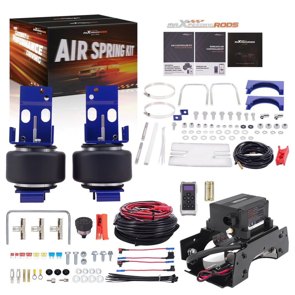Wireless Air Compressor Kit + Air Spring Kit for Ford E-250 Econoline (1975–2015)