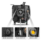 Halogen Headlight w/ LED DRL Right for GMC Sierra 1500 2500 HD 3500HD (2015–2019)