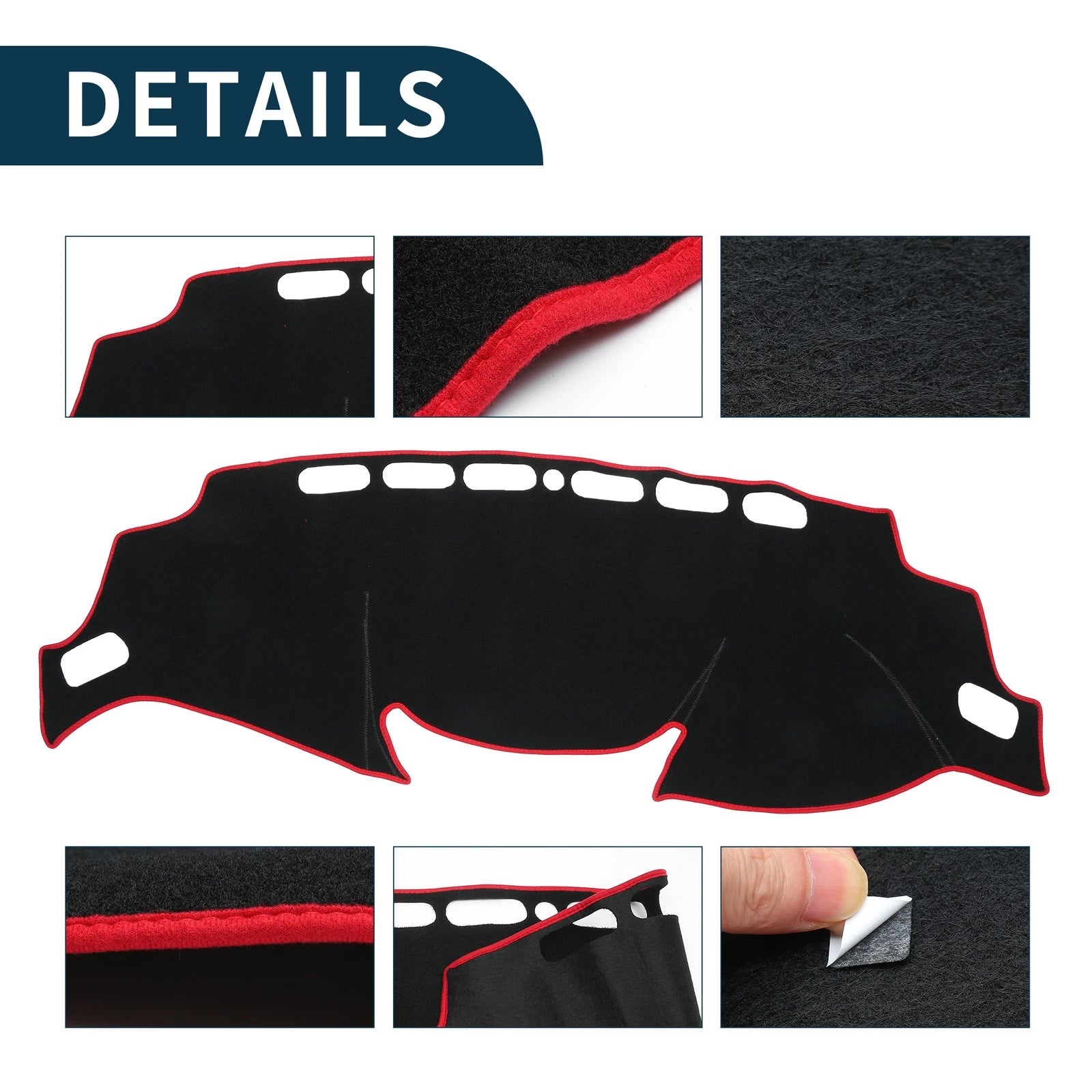 Dashboard Cover Mat for Nissan X-Trail T32 (2013–2024) Black Red Set