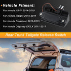 Tailgate Release Switch for Honda Odyssey CR-V Crosstour (2011–2017)