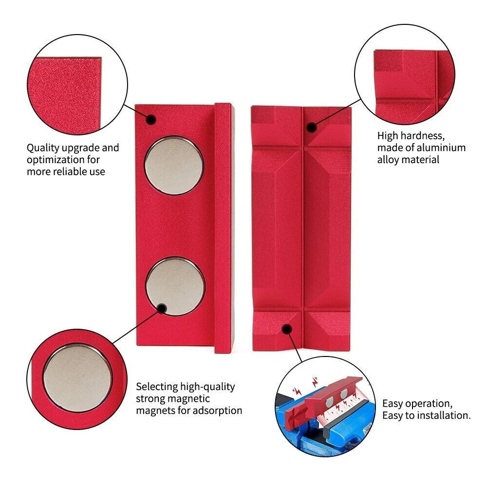1 Pair Aluminum Vise Jaws for AN Fitting Adapter (Fits 101mm 4")